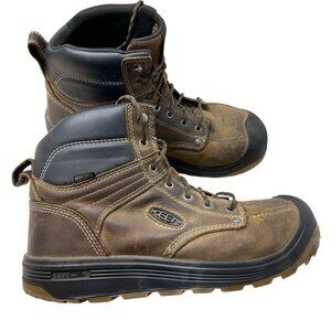 Keen Fort Wayne 6" Waterproof Utility Boots Men’s Size 13D Brown Leather